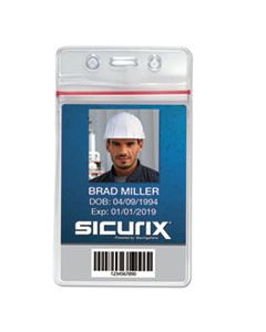 BAU47840 SICURIX SEALABLE CARDHOLDER, VERTICAL, 2 5/8 X 3 3/4, CLEAR, 50/PACK