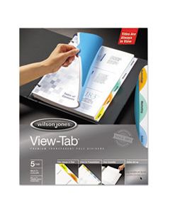WLJ55061 ROUND VIEW-TAB TRANSPARENT INDEX DIVIDERS, 5-TAB, 11 X 8.5, ASSORTED, 1 SET