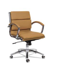 ALENR4759 ALERA NERATOLI LOW-BACK SLIM PROFILE CHAIR, SUPPORTS UP TO 275 LBS., CAMEL SEAT/CAMEL BACK, CHROME BASE
