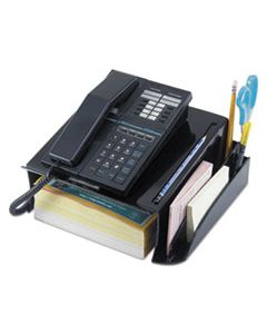 UNV08116 TELEPHONE STAND AND MESSAGE CENTER, 12 1/4 X 10 1/2 X 5 1/4, BLACK