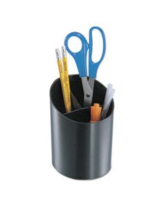 UNV08108 RECYCLED BIG PENCIL CUP, PLASTIC, 4 1/4 DIA. X 5 3/4, BLACK