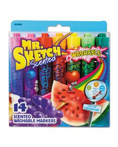 SAN1924061 WASHABLE MARKERS, BROAD CHISEL TIP, ASSORTED COLORS, 14/SET