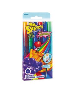 SAN1924064 WASHABLE MARKERS, EXTRA-FINE BULLET TIP, ASSORTED COLORS, 6/SET