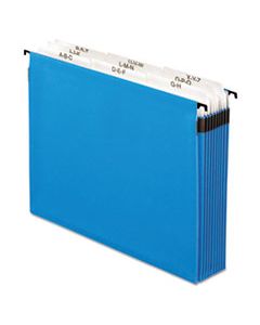 PFX59225 SUREHOOK NINE-SECTION HANGING FOLDER, LETTER SIZE, 8 DIVIDERS, 1/5-CUT TAB, BLUE