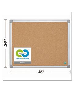 BVCCA031790 EARTH CORK BOARD, 24 X 36, ALUMINUM FRAME