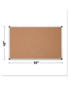 BVCCA211170 VALUE CORK BULLETIN BOARD WITH ALUMINUM FRAME, 48 X 96, NATURAL