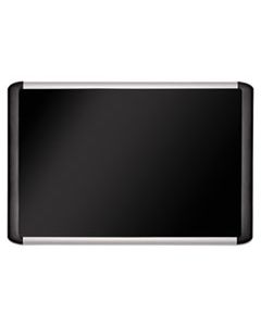 BVCMVI050301 BLACK FABRIC BULLETIN BOARD, 36 X 48, SILVER/BLACK