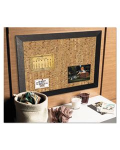 BVCSF0722581012 NATURAL CORK BULLETIN BOARD, 36X24, CORK/BLACK