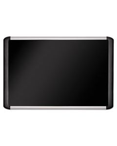 BVCMVI030301 BLACK FABRIC BULLETIN BOARD, 24 X 36, SILVER/BLACK