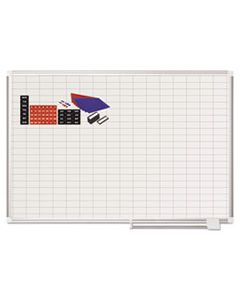 BVCMA0592830A GRID PLANNING BOARD W/ ACCESSORIES, 1 X 2 GRID, 48 X 36, WHITE/SILVER