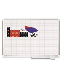 BVCMA0392830A GRID PLANNING BOARD W/ ACCESSORIES, 1 X 2 GRID, 36 X 24, WHITE/SILVER