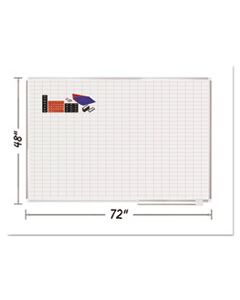 BVCMA2792830A GRID PLANNING BOARD W/ ACCESSORIES, 1 X 2 GRID, 72 X 48, WHITE/SILVER