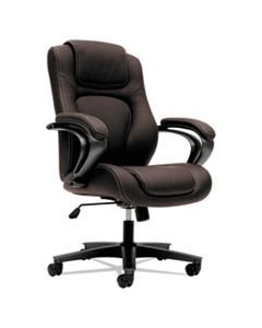 BSXVL402EN45 HVL402 SERIES EXECUTIVE HIGH-BACK CHAIR, SUPPORTS UP TO 250 LBS., BROWN SEAT/BROWN BACK, BLACK BASE