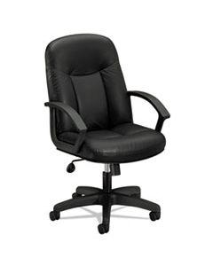 BSXVL601SB11 HVL601 SERIES EXECUTIVE HIGH-BACK LEATHER CHAIR, SUPPORTS UP TO 250 LBS., BLACK SEAT/BLACK BACK, BLACK BASE