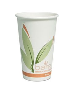SCCOF16RCJ8484 BARE BY SOLO ECO-FORWARD RECYCLED CONTENT PCF PAPER HOT CUPS, 16 OZ, GREEN/WHITE/BEIGE, 300/CARTON