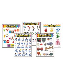 TEP38920 LEARNING CHART COMBO PACKS, KINDERGATEN BASICS, 18" X 27 1/4", 5/SET