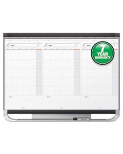 QRTCMP32P2 PRESTIGE 2 TOTAL ERASE 3-MONTH CALENDAR BOARD, 36 X 24, WHITE, GRAPHITE FRAME