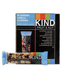KND18039 FRUIT AND NUT BARS, BLUEBERRY VANILLA AND CASHEW, 1.4 OZ BAR, 12/BOX