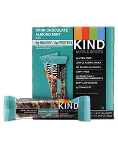 KND19988 NUTS AND SPICES BAR, DARK CHOCOLATE ALMOND MINT, 1.4 OZ BAR, 12/BOX
