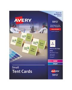 AVE5913 SMALL TENT CARD, IVORY, 2 X 3 1/2, 4 CARDS/SHEET, 160/BOX