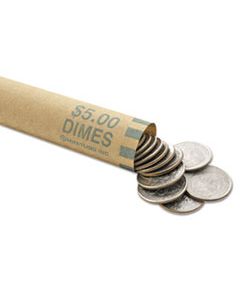 MMF2160640C02 NESTED PREFORMED COIN WRAPPERS, DIMES, $5.00, GREEN, 1000 WRAPPERS/BOX