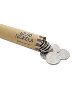 MMF2160640B08 NESTED PREFORMED COIN WRAPPERS, NICKELS, $2.00, BLUE, 1000 WRAPPERS/BOX