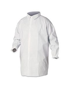 KCC44443 A40 LIQUID AND PARTICLE PROTECTION LAB COATS, LARGE, WHITE, 30/CARTON