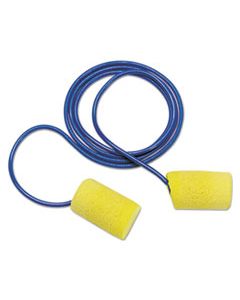 MMM3111101 E A R CLASSIC EARPLUGS, CORDED, PVC FOAM, YELLOW, 200 PAIRS