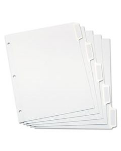 OXF11314 CUSTOM LABEL TAB DIVIDERS WITH SELF-ADHESIVE TAB LABELS, 5-TAB, 11 X 8.5, WHITE, 25 SETS