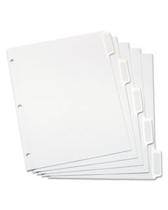 OXF11313 CUSTOM LABEL TAB DIVIDERS WITH SELF-ADHESIVE TAB LABELS, 5-TAB, 11 X 8.5, WHITE, 5 SETS
