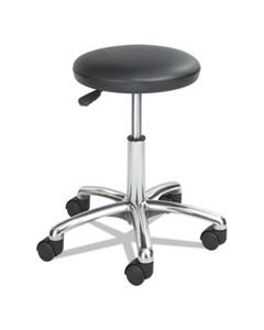 SAF3434BL HEIGHT-ADJUSTABLE LAB STOOL, 21" SEAT HEIGHT, SUPPORTS UP TO 250 LBS., BLACK SEAT/BLACK BACK, CHROME BASE