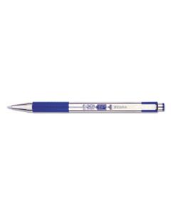ZEB27120 F-301 RETRACTABLE BALLPOINT PEN, 0.7MM, BLUE INK, STAINLESS STEEL/BLUE BARREL
