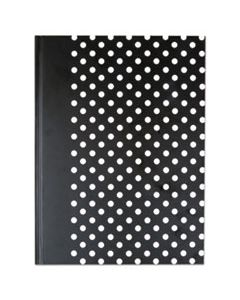 UNV66350 CASEBOUND HARDCOVER NOTEBOOK, WIDE/LEGAL RULE, BLACK/WHITE DOTS, 10.25 X 7.68, 150 SHEETS