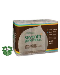 SEV13737 NATURAL UNBLEACHED 100% RECYCLED PAPER TOWEL ROLLS, 11 X 9, 120 SH/RL, 24 RL/CT