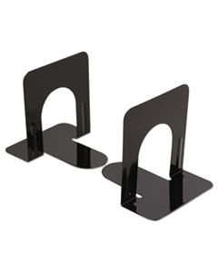 UNV54055 ECONOMY BOOKENDS, NONSKID, 4 3/4 X 5 1/4 X 5, HEAVY GAUGE STEEL, BLACK