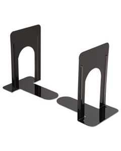 UNV54095 ECONOMY BOOKENDS, NONSKID, 5 7/8 X 8 1/4 X 9, HEAVY GAUGE STEEL, BLACK