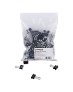 UNV10199VP BINDER CLIPS IN ZIP-SEAL BAG, MINI, BLACK/SILVER, 144/PACK