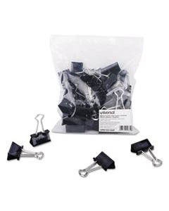 UNV10210VP BINDER CLIPS IN ZIP-SEAL BAG, MEDIUM, BLACK/SILVER, 36/PACK