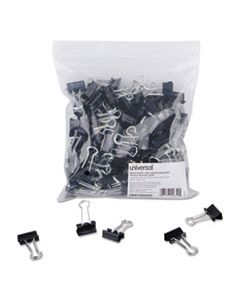 UNV10200VP BINDER CLIPS IN ZIP-SEAL BAG, SMALL, BLACK/SILVER, 144/PACK