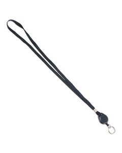 AVT75547 LANYARDS WITH RETRACTABLE ID REELS, RING STYLE, 34" LONG, BLACK, 12/PK