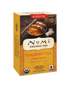 NUM10550 TURMERIC TEA, THREE ROOTS, 1.42 OZ BAG, 12/BOX