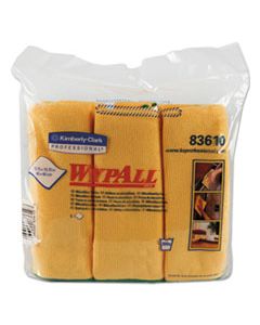 KCC83610CT MICROFIBER CLOTHS, REUSABLE, 15 3/4 X 15 3/4, YELLOW, 24/CARTON