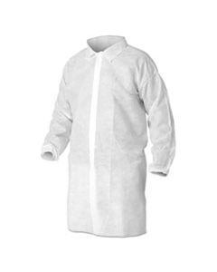 KCC40103 A10 LIGHT DUTY LAB COATS, LARGE, WHITE, 50/CARTON