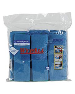 KCC83620CT MICROFIBER CLOTHS, REUSABLE, 15 3/4 X 15 3/4, BLUE, 24/CARTON