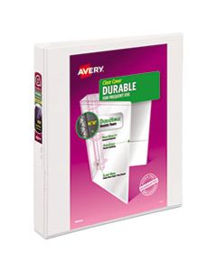 AVE17012 DURABLE VIEW BINDER WITH DURAHINGE AND SLANT RINGS, 3 RINGS, 1" CAPACITY, 11 X 8.5, WHITE
