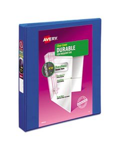 AVE17014 DURABLE VIEW BINDER WITH DURAHINGE AND SLANT RINGS, 3 RINGS, 1" CAPACITY, 11 X 8.5, BLUE
