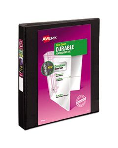 AVE17011 DURABLE VIEW BINDER WITH DURAHINGE AND SLANT RINGS, 3 RINGS, 1" CAPACITY, 11 X 8.5, BLACK