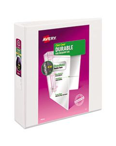 AVE17032 DURABLE VIEW BINDER WITH DURAHINGE AND SLANT RINGS, 3 RINGS, 2" CAPACITY, 11 X 8.5, WHITE