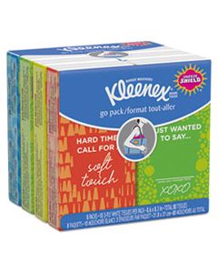 KCC46651 ON THE GO PACKS FACIAL TISSUES, 3-PLY, WHITE, 10 SHEETS/POUCH, 8 POUCHES/PACK