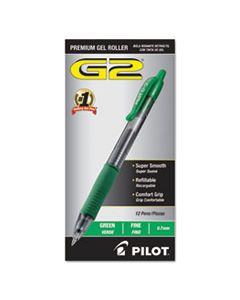 PIL31025 G2 PREMIUM RETRACTABLE GEL PEN, 0.7MM, GREEN INK, SMOKE BARREL, DOZEN